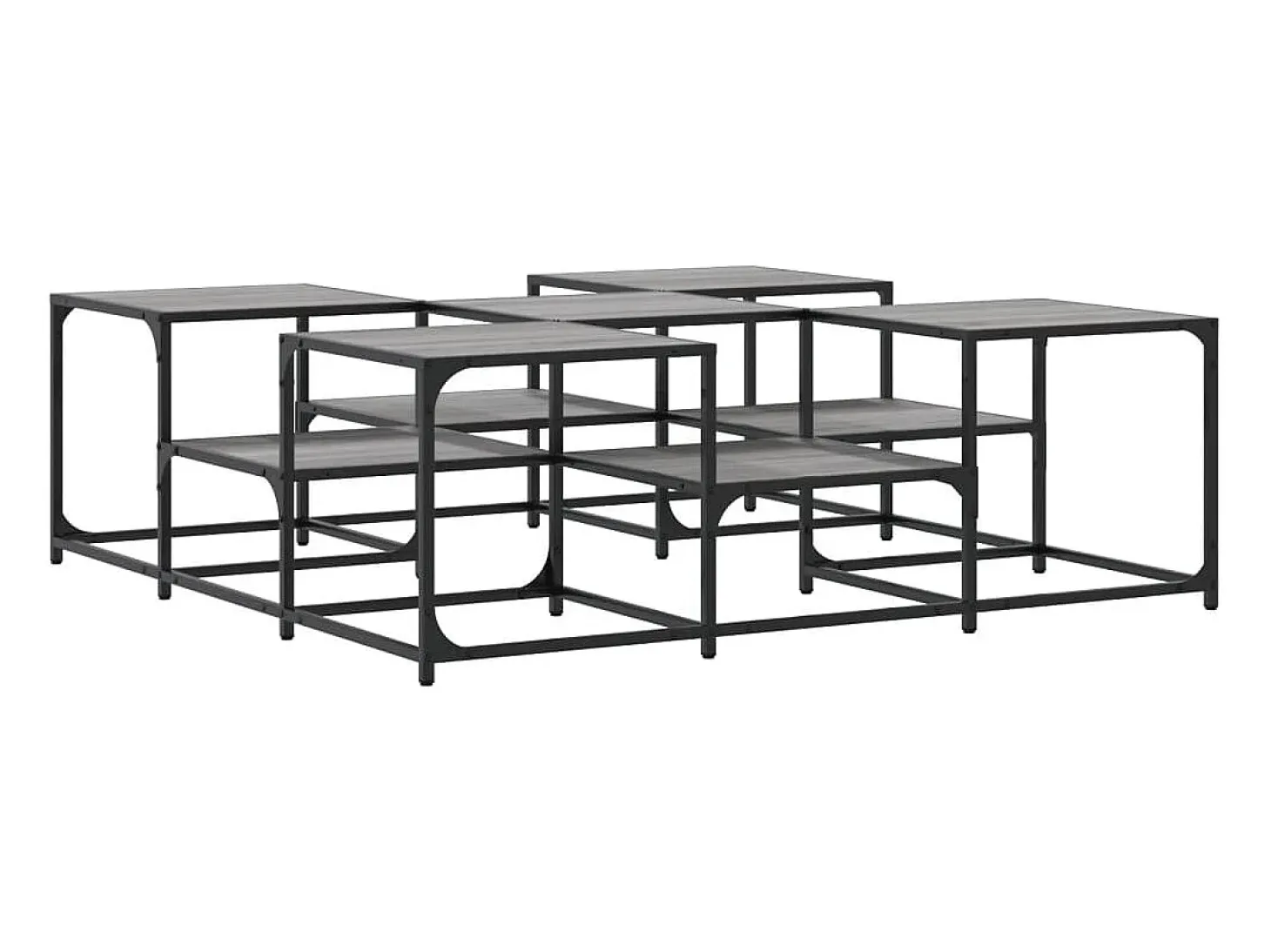 Mesa de centro madera de ingeniería gris Sonoma 121x121x40 cm