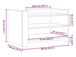 Mesa de centro madera de ingeniería gris hormigón 80x50x50 cm