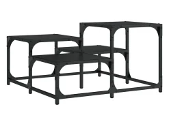 Mesa de centro madera de ingeniería negro 68x68x40 cm