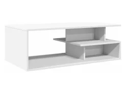 Mesa de centro madera de ingeniería blanco 102x55x35 cm