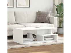 Mesa de centro madera de ingeniería blanco 102x55x35 cm