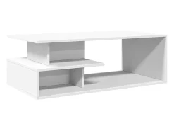 Mesa de centro madera de ingeniería blanco 102x55x35 cm