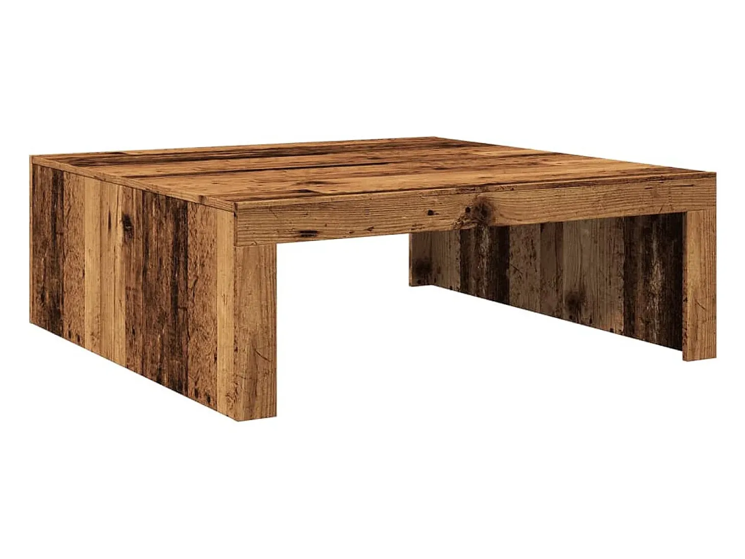 Mesa de centro madera de ingeniería envejecida 100x100x35 cm