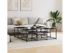 Mesa de centro madera de ingeniería negro 121x121x40 cm