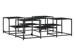 Mesa de centro madera de ingeniería negro 121x121x40 cm