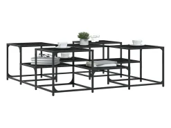 Mesa de centro madera de ingeniería negro 121x121x40 cm