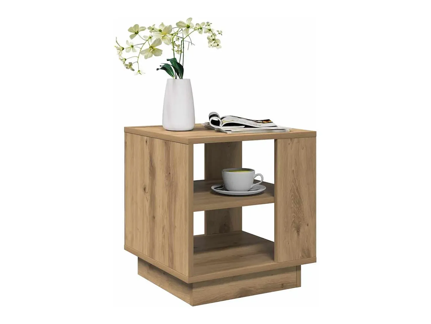 Mesa de centro madera de ingeniería roble artisan 40x40x43 cm
