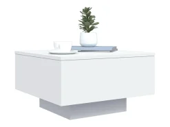 Mesa de centro madera de ingeniería blanco 55x55x31 cm