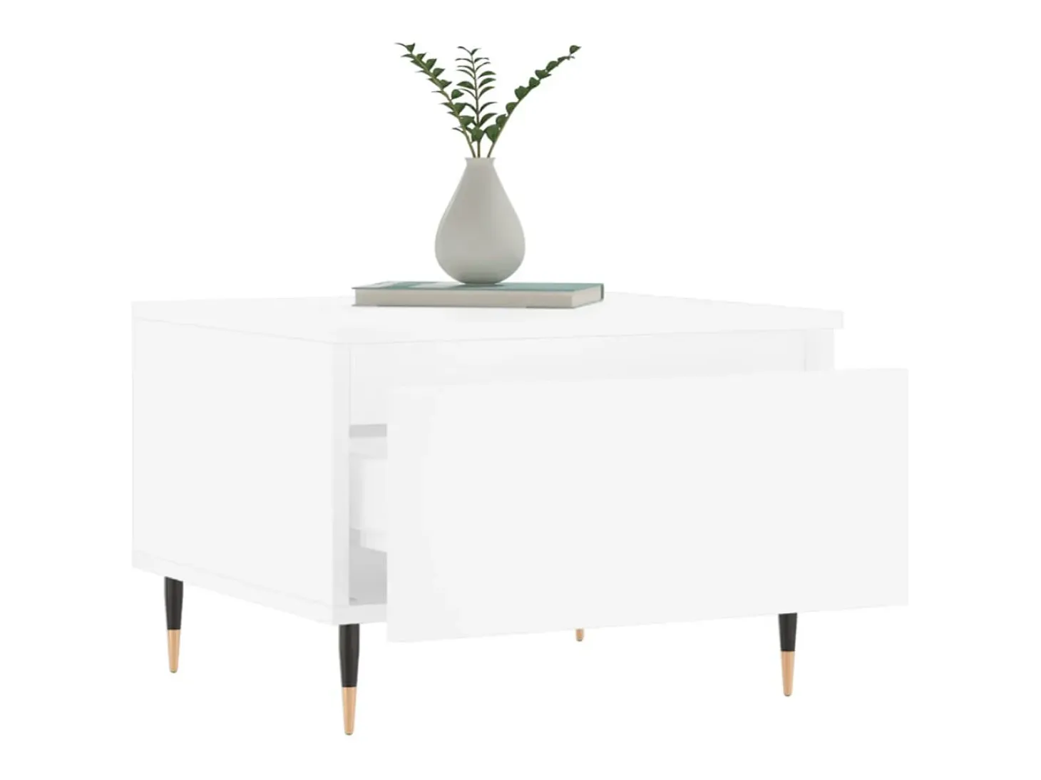 Mesa de centro madera de ingeniería blanco 50x46x35 cm