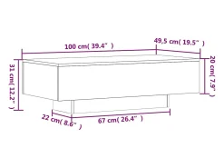 Mesa de centro madera de ingeniería negro 100x49,5x31 cm