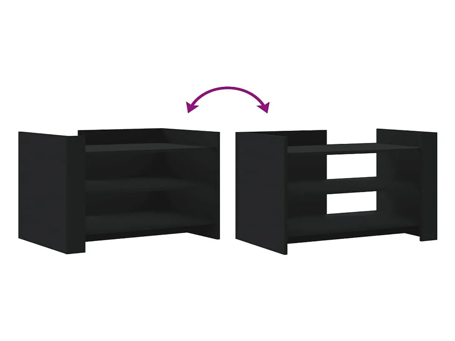Mesa de centro madera de ingeniería negra 80x50x50 cm