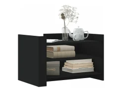 Mesa de centro madera de ingeniería negra 80x50x50 cm
