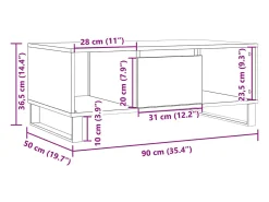 Mesa de centro madera de ingeniería envejecida 90x50x36,5 cm