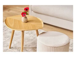 Mesa de centro madera en forma de hoja L60 cm PHYLL
