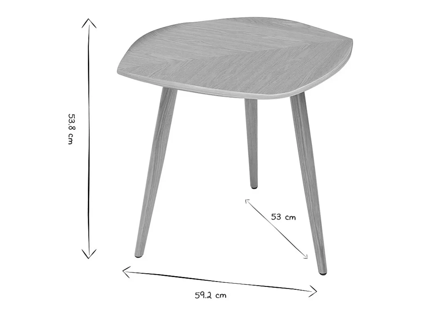 Mesa de centro madera en forma de hoja L60 cm PHYLL