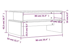Mesa de centro madera ingeniería roble ahumado 90x55x42,5 cm