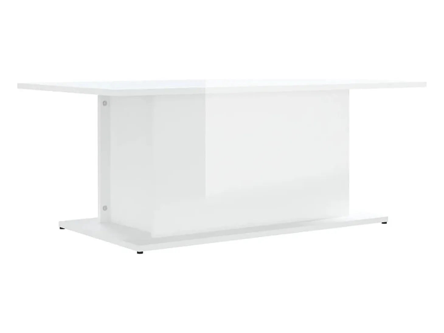 Mesa de centro madera ingeniería blanco brillo 102x55,5x40 cm