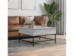 Mesa de centro madera ingeniería gris Sonoma 80x80x45 cm