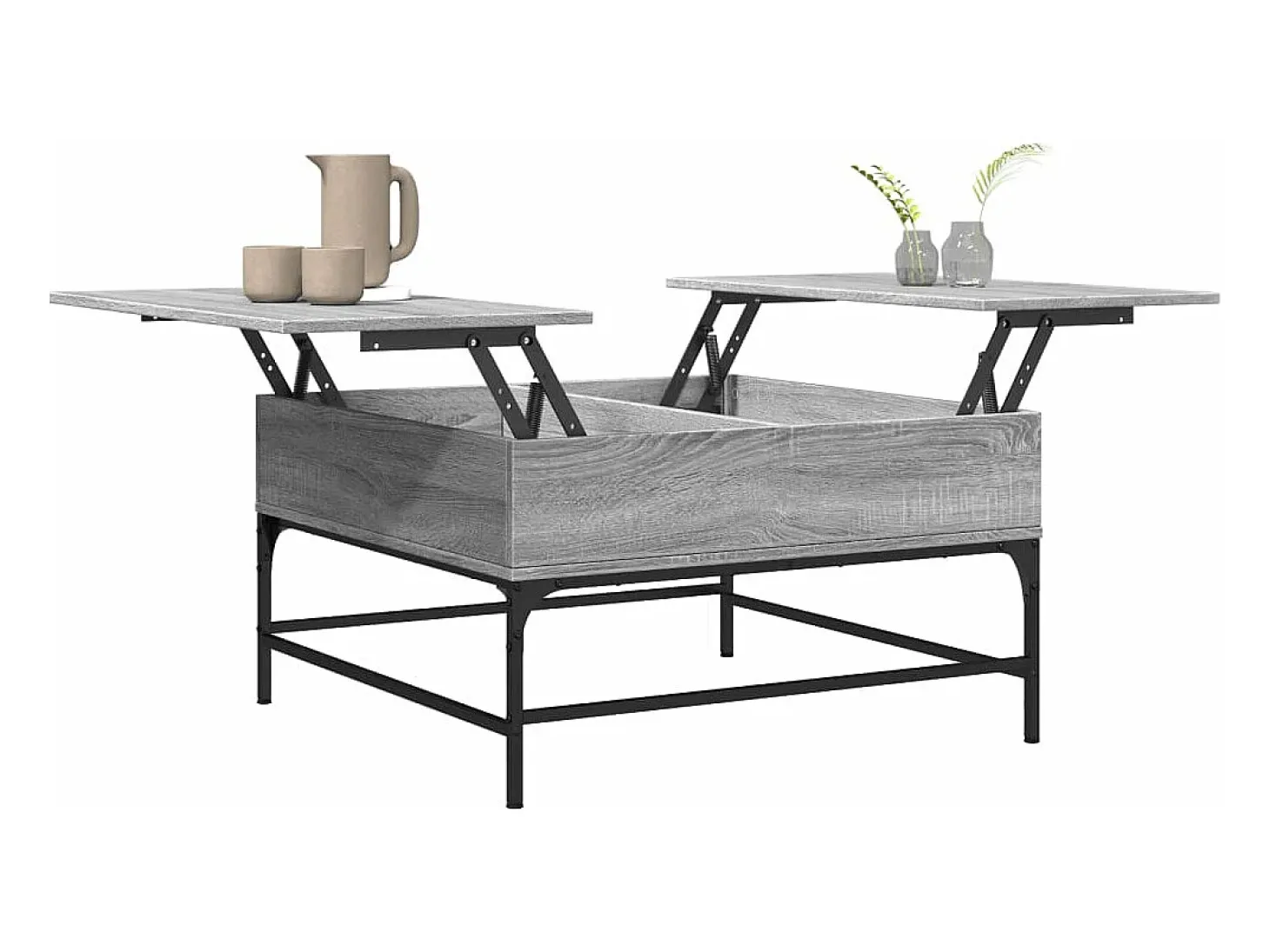 Mesa de centro madera ingeniería gris Sonoma 80x80x45 cm