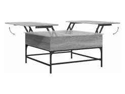 Mesa de centro madera ingeniería gris Sonoma 80x80x45 cm