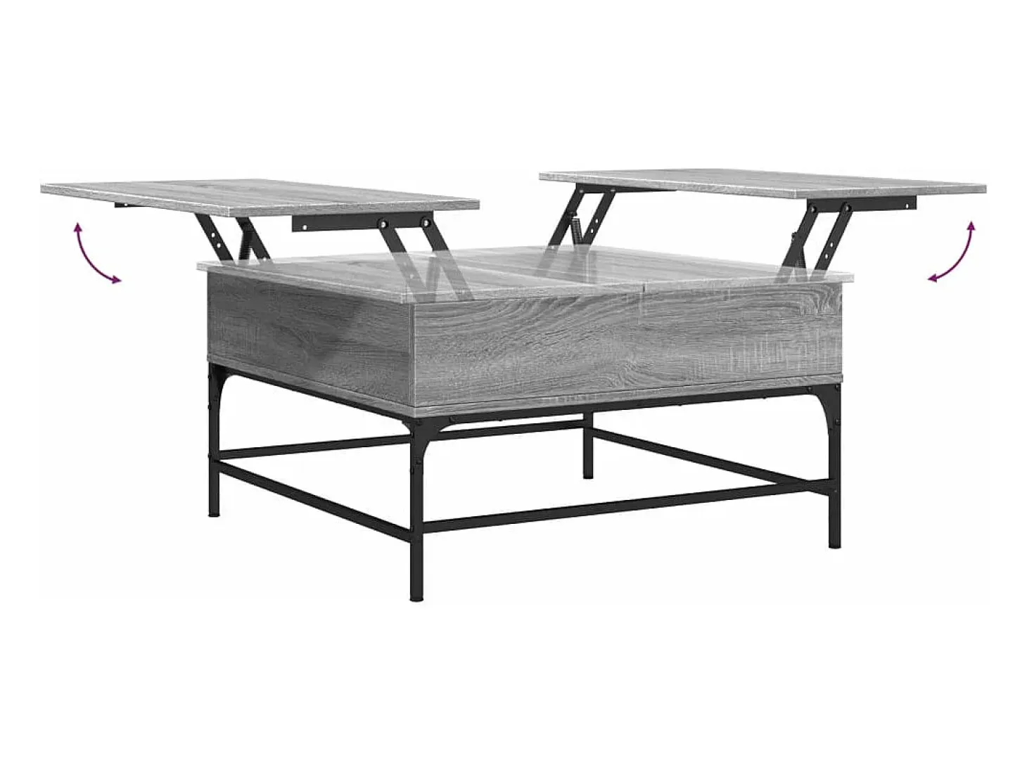 Mesa de centro madera ingeniería gris Sonoma 80x80x45 cm