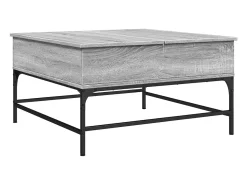 Mesa de centro madera ingeniería gris Sonoma 80x80x45 cm