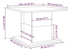 Mesa de centro madera ingeniería roble artisan 55,5x55,5x40 cm
