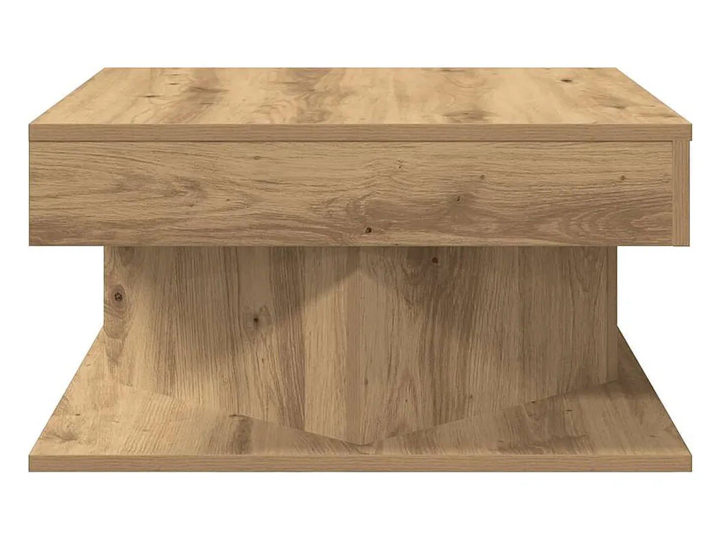 Mesa de centro madera ingeniería roble artisan 55x55x30 cm