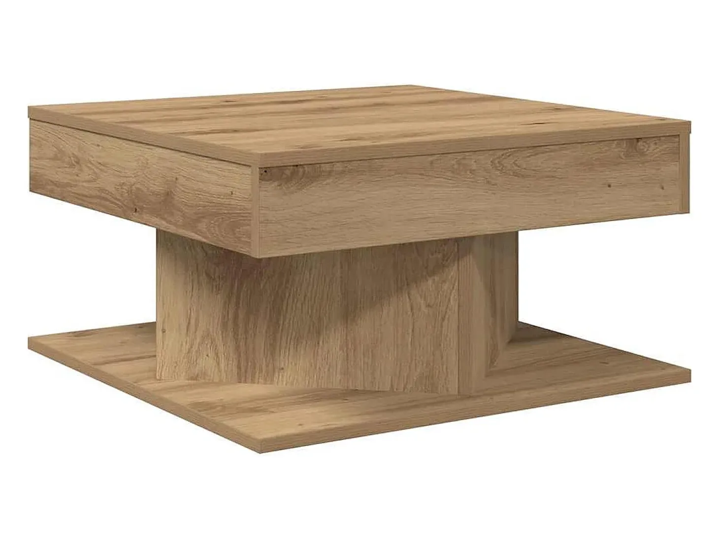 Mesa de centro madera ingeniería roble artisan 55x55x30 cm