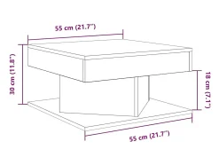 Mesa de centro madera ingeniería roble artisan 55x55x30 cm