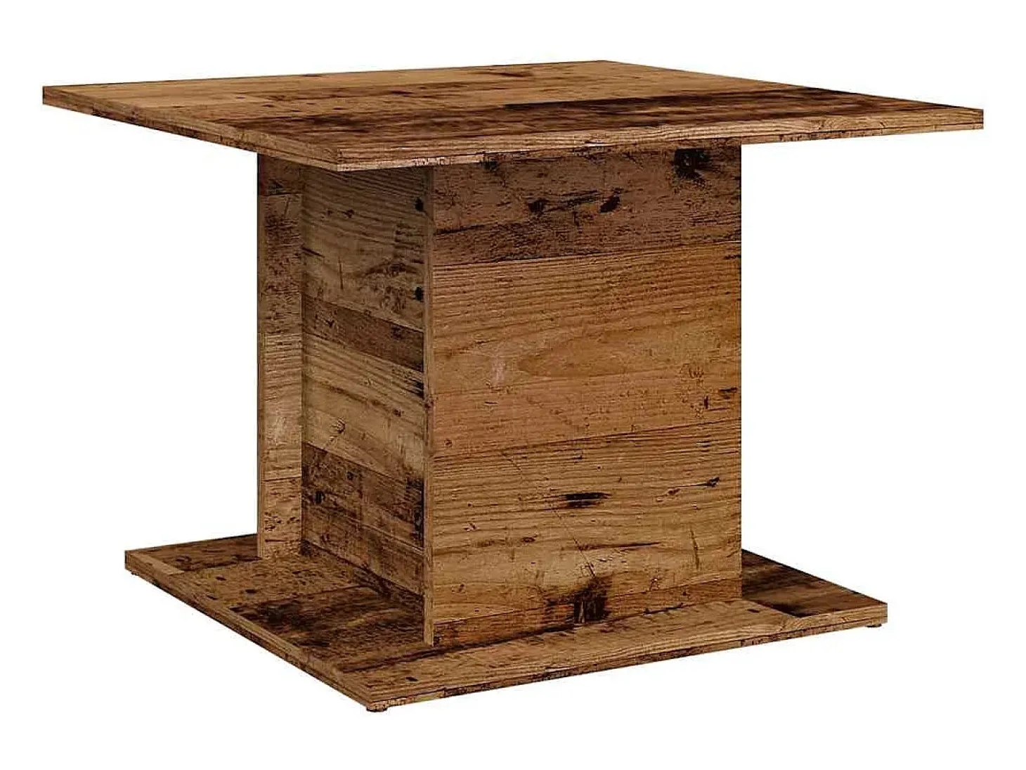 Mesa de centro madera ingeniería envejecida 55,5x55,5x40 cm