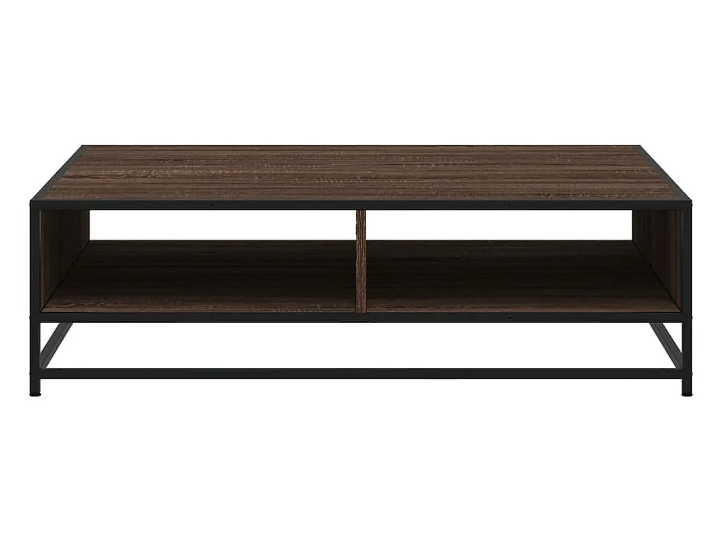 Mesa de centro madera ingeniería y metal marrón 100x100x30 cm