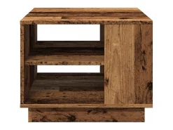 Mesa de centro madera ingeniería madera envejecida 55x55x42 cm
