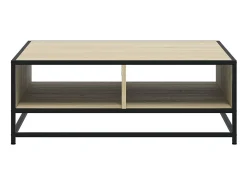 Mesa de centro madera ingeniería metal roble Sonoma 80x80x30 cm