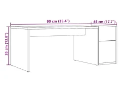 Mesa de centro madera ingeniería roble artisian 90x45x35 cm
