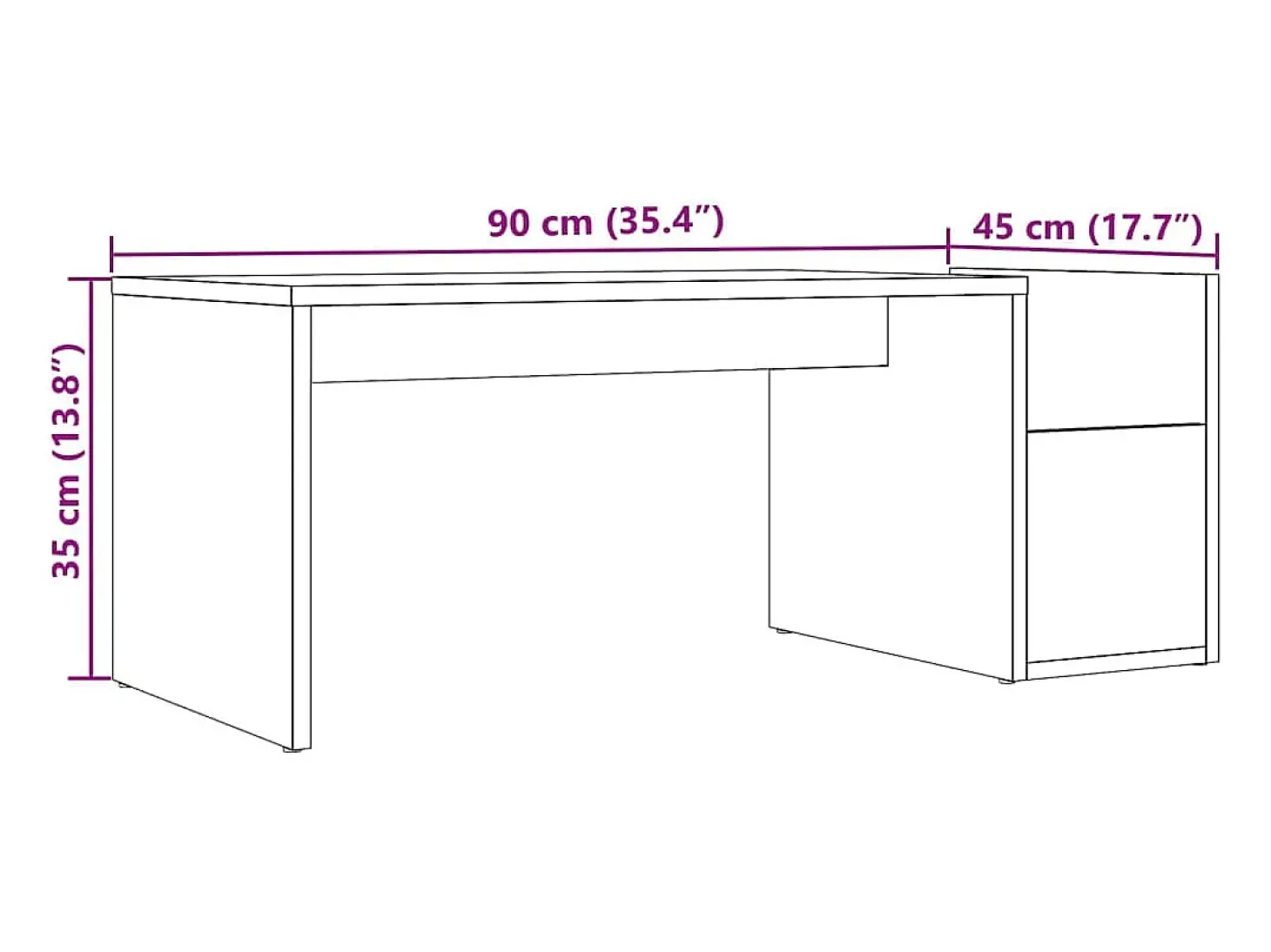 Mesa de centro madera ingeniería roble artisian 90x45x35 cm