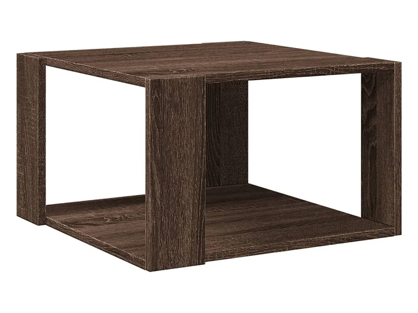 Mesa de centro madera ingeniería marrón roble 51,5x51,5x30 cm
