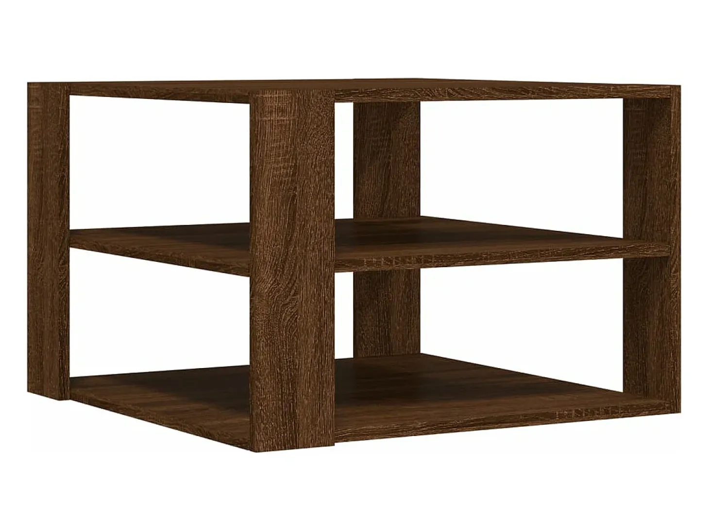 Mesa de centro madera ingeniería roble marrón 59,5x59,5x40 cm