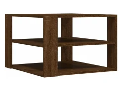Mesa de centro madera ingeniería roble marrón 59,5x59,5x40 cm