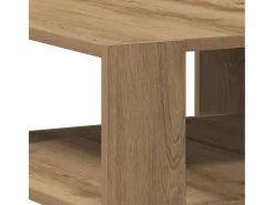 Mesa de centro madera ingeniería roble artesanal 58x58x40 cm