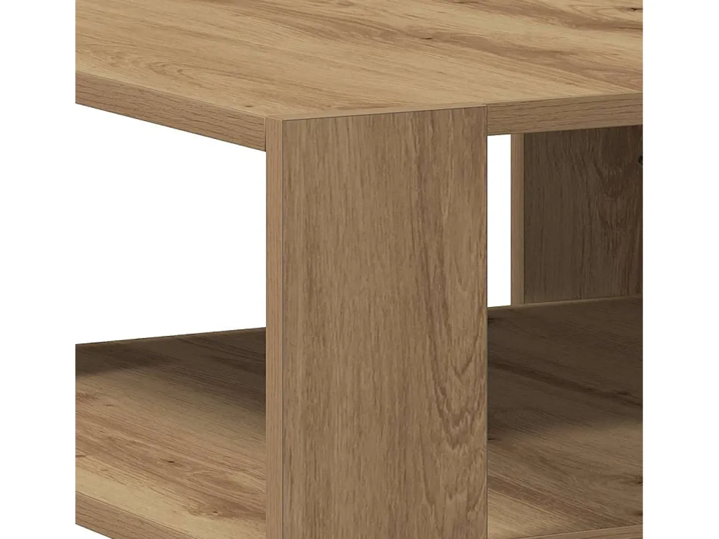 Mesa de centro madera ingeniería roble artesanal 58x58x40 cm