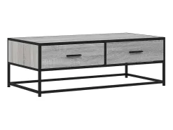Mesa de centro madera ingeniería metal gris Sonoma 100x50x35 cm