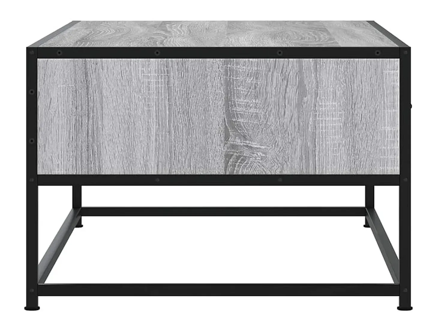 Mesa de centro madera ingeniería metal gris Sonoma 100x50x35 cm