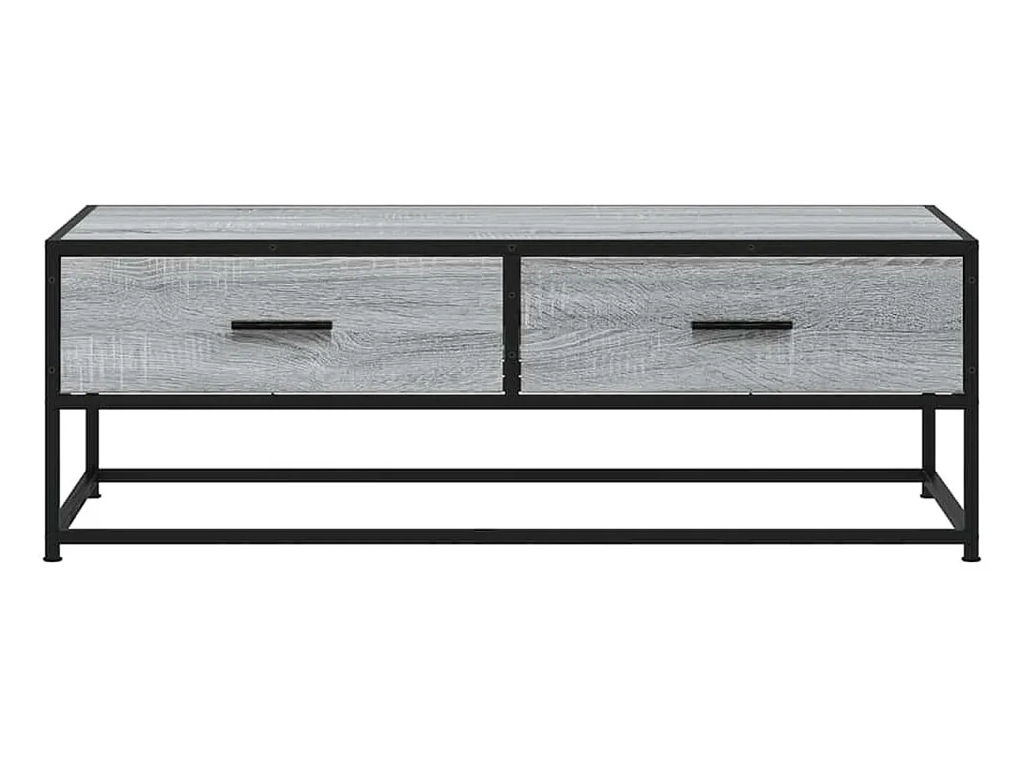 Mesa de centro madera ingeniería metal gris Sonoma 100x50x35 cm