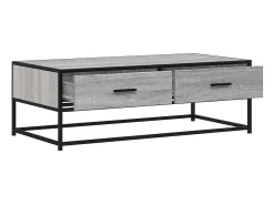 Mesa de centro madera ingeniería metal gris Sonoma 100x50x35 cm