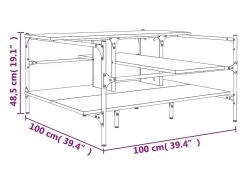 Mesa de centro madera ingeniería roble marrón 100x100x48,5 cm