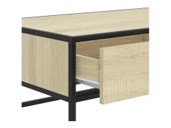 Mesa de centro madera ingeniería metal roble Sonoma 100x50x35cm