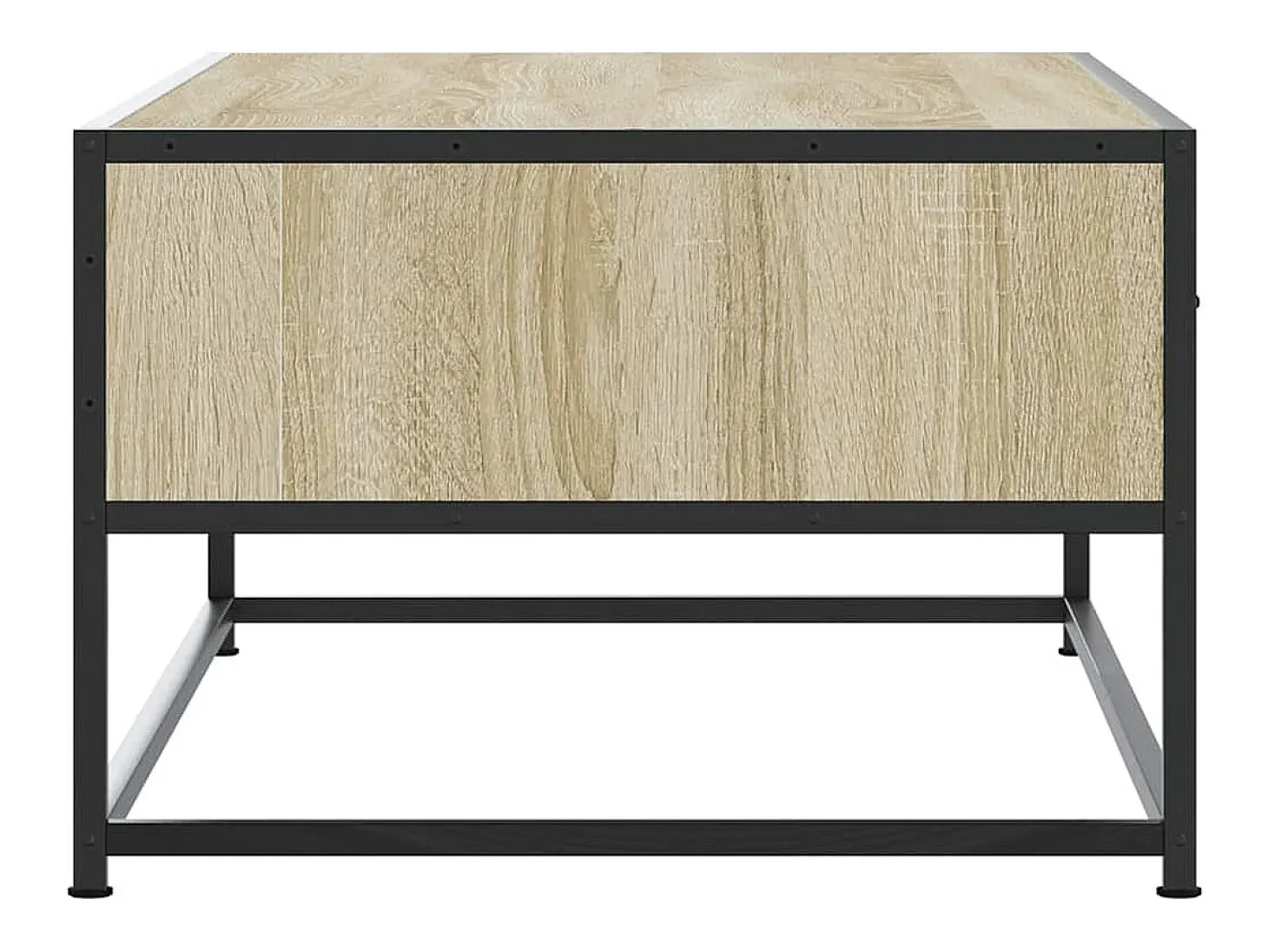 Mesa de centro madera ingeniería metal roble Sonoma 100x50x35cm