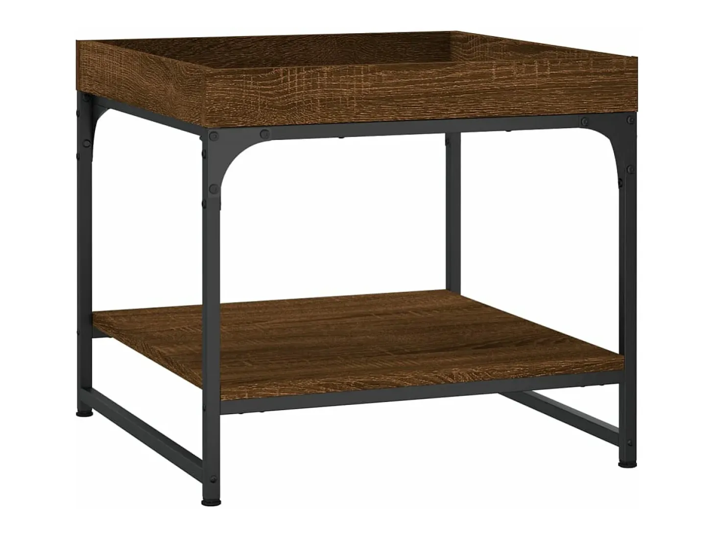 Mesa de centro madera ingeniería roble marrón 49,5x49,5x45 cm