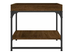 Mesa de centro madera ingeniería roble marrón 49,5x49,5x45 cm